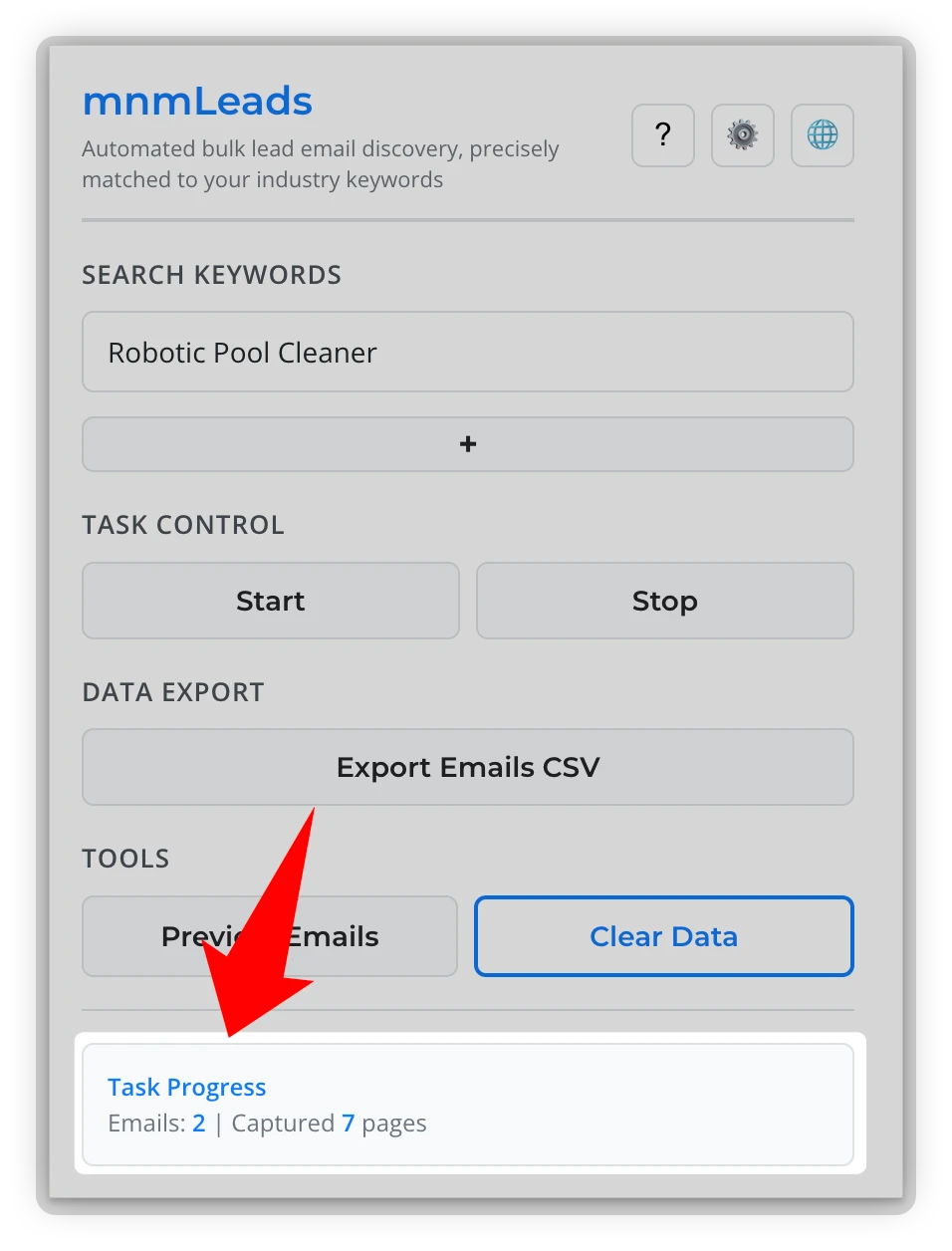 View progress in real-time interface
